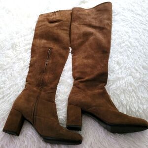 Saint Laurent Brown Over the Knee Boots